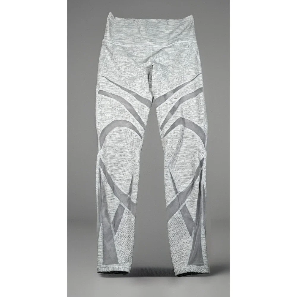 Lululemon Wunder Under Mesh High Rise Tight Leggings 10 Gray W5BK4S